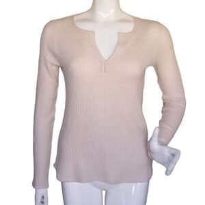 new SOCIALITE Thermal Top, S, Oatmeal/Cream, Waffle Texture, Long sleeves